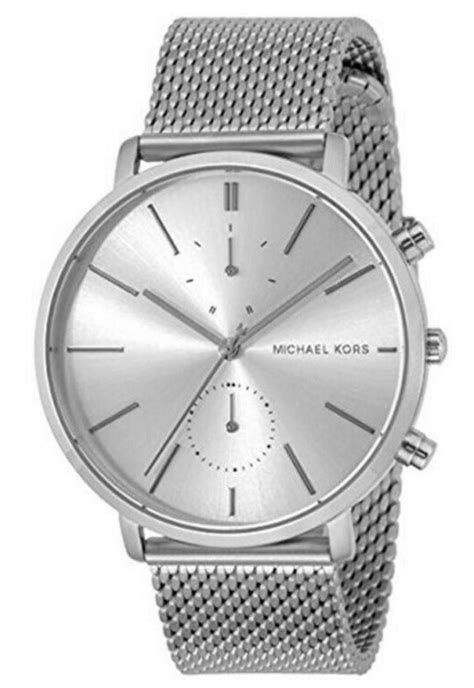 Michael Kors Jaryn Silver Dial Men's Stainless Steel Mesh